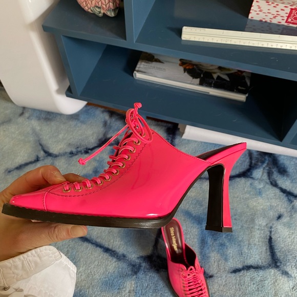 Sies marjan hot pink heeled mules size 38 - Picture 2 of 3